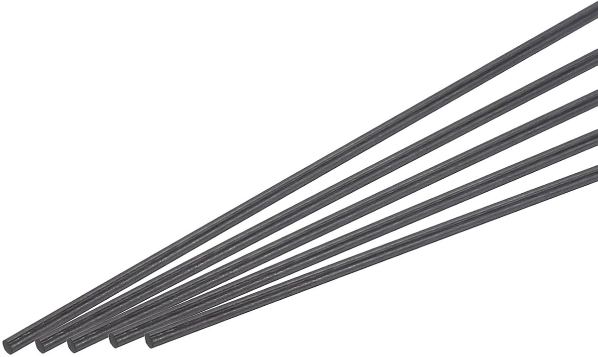 Koolstofvezelstaaf, 2mm x 100mm voor RC Auto Vliegtuig DIY Gereedschap Vleugelbuis Quadcopter Arm, Verpakking van 10