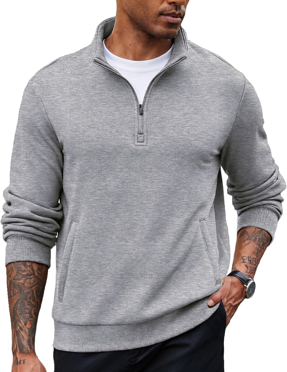 Sweatshirt Heren 1/4 Rits Pullover Opstaande Kraag Lange Mouwen Overhemden Trui met Zonder Capuchon Casual Tops Poloshirt Herfst Winter