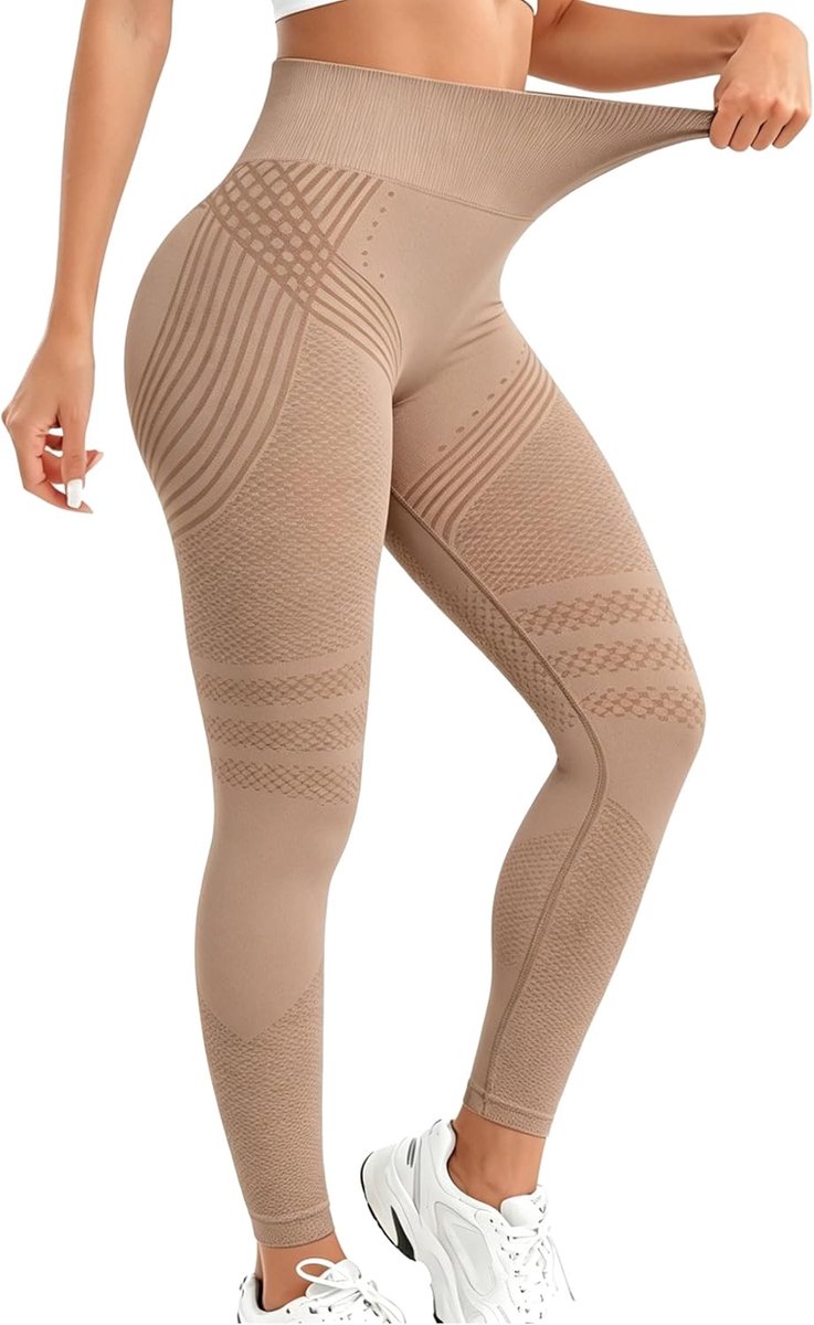 3D-compressiebroek voor dames, anti-cellulitis, compressie, hoge taille, push-up, yoga, fitnessbroek, lange sportbroek, 1 stuks