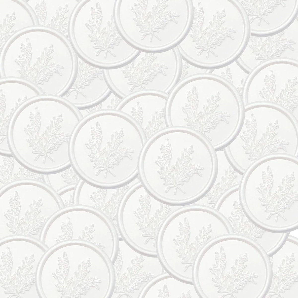Seal Stickers, 50 stuks parelwitte rozemarijn kant-en-klare zelfklevende envelop afdichtingslabels voor huwelijksuitnodiging, geschenkverpakking, brief scrapbooking