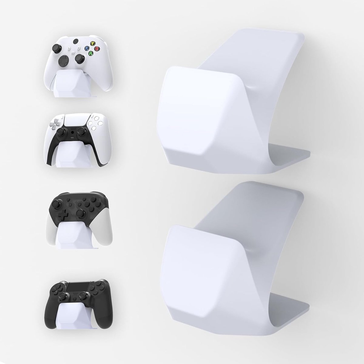 2 Pack Controller Stand voor ps5, ps4, Xbox Series X S, Switch Pro Controller - Wit