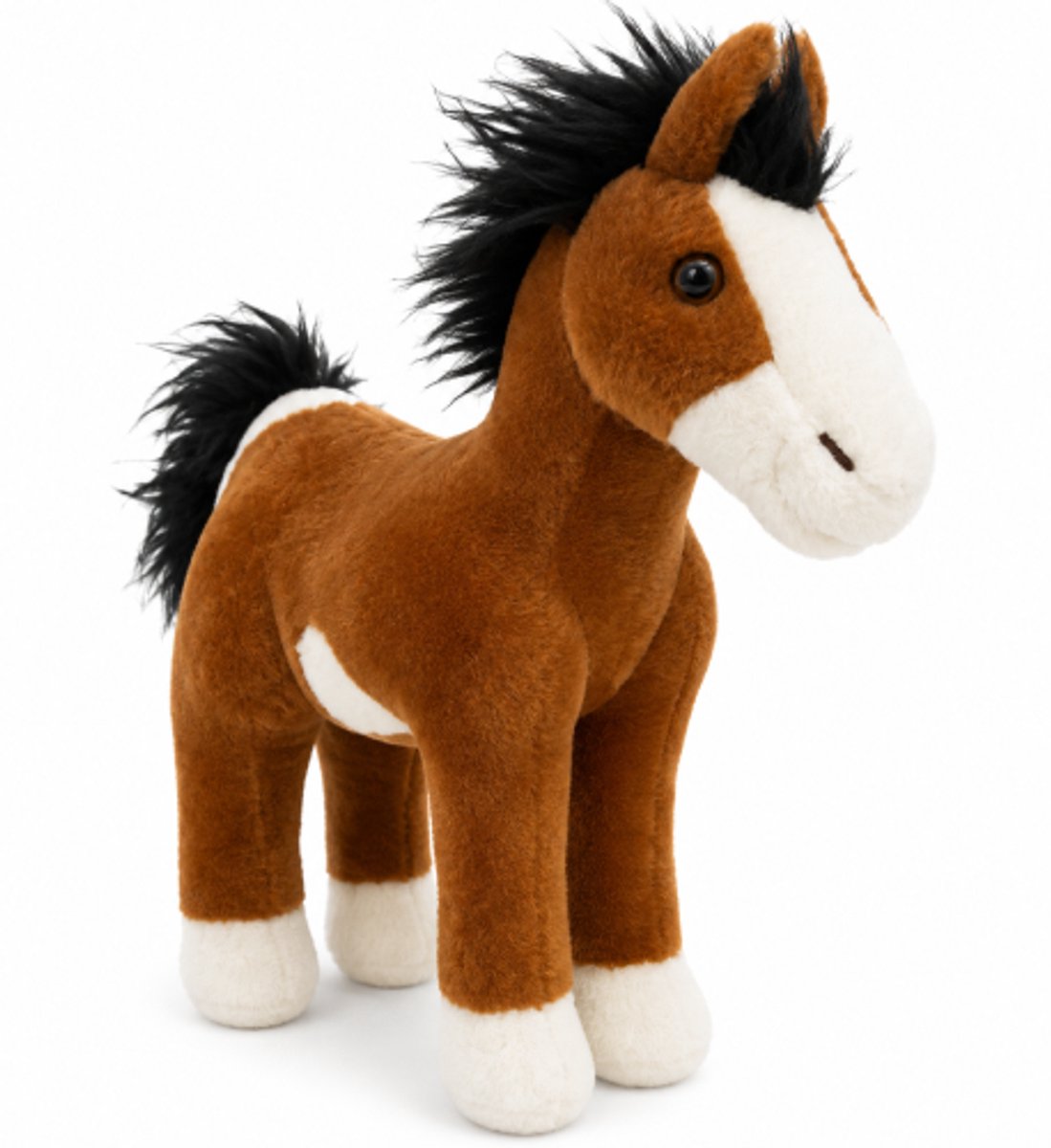 Paard (Bruin) Pluche Knuffel 30 cm - Speelgoed Knuffels voor Kinderen Jongens Meisjes - Horse Plush Toy - Veulen Pony Paarden Dierenknuffel