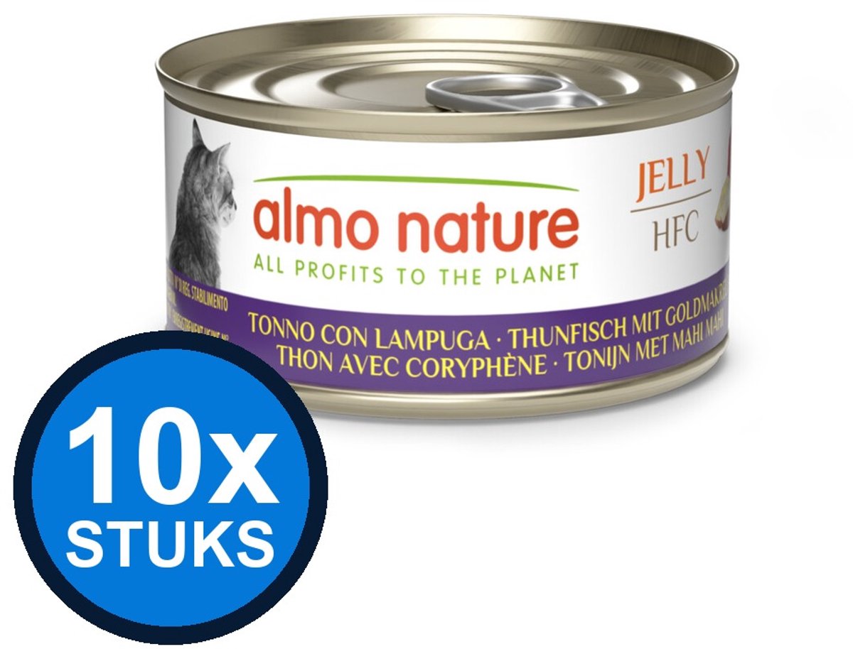 10x Almo Nature HFC cat blik jelly tonijn&mahi mahi 70gr