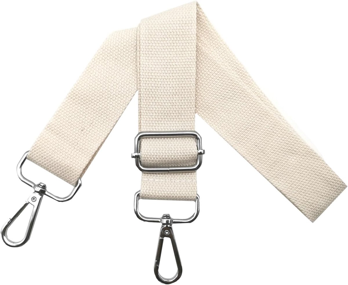 Tasriemen om te wisselen, schouderriem, tas, tasriem, verstelbaar, breed, 3,8 cm, met zilveren karabijnhaak, draagriem voor handtassen, dames, tasband, tassen, beige, Q12