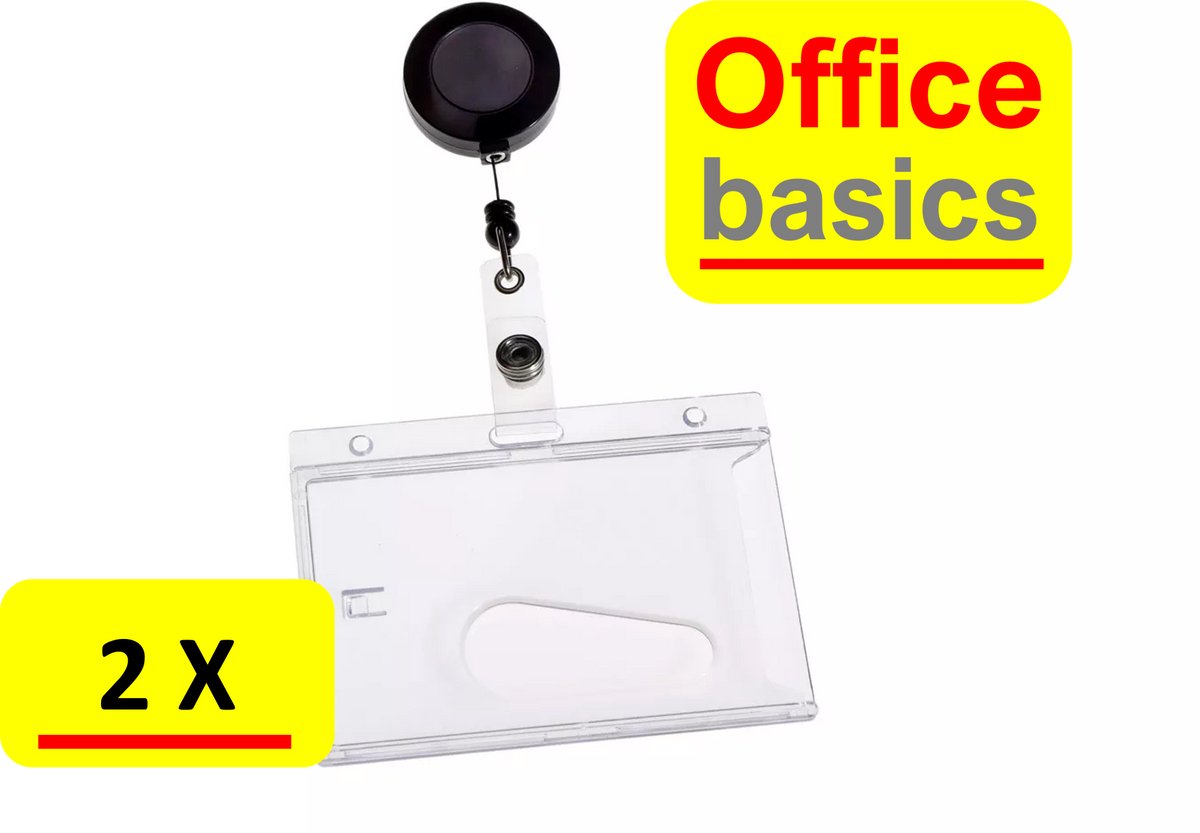 2 x Pashouder Office Basics gesloten m afroller 54x85mm