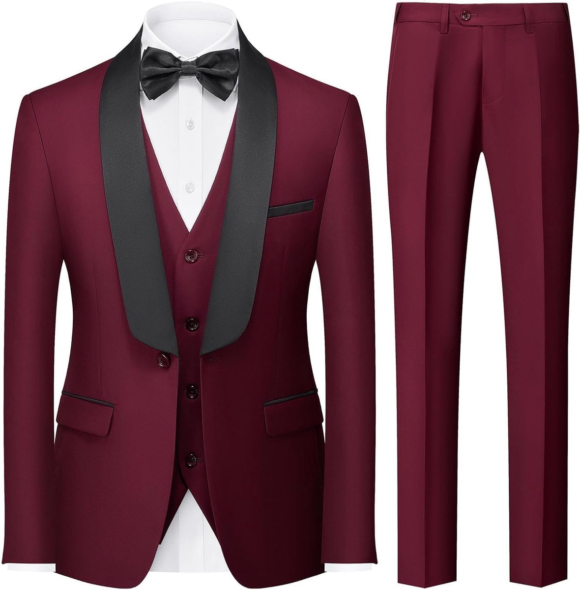 Pakken 3-delig Slim Fit Pak Casual Business Formele Diner Smoking Pak voor Mannen Klassieke Blazer Vest Broek Set | Slim Fit Pak Casual Formele Diner Smoking Pak Klassieke Blazer Vest Broek Set