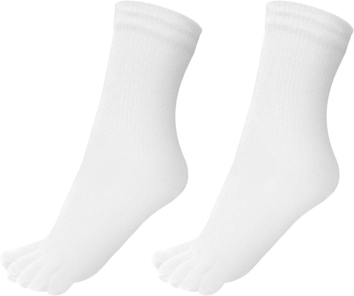 Sokken 97% katoen, maat 35-39, geribbelde schacht, teenkousen, vijf vingers, sokken voor dames, dagelijks gebruik, sport, F909R | Geribbelde schacht teensokken vijf vingers sokken van gekamd katoen F909R