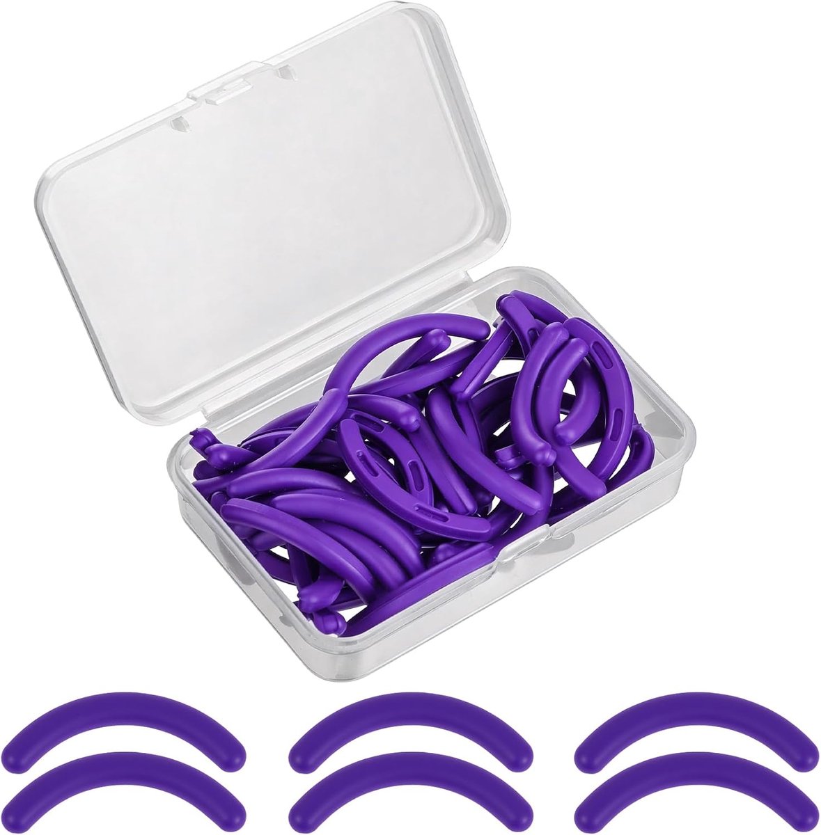 50 stuks wimperkrulspelden, navulpads voor wimperkrulspelden, vervangende siliconen rubberen krulspelden, duurzame rubberen strips voor universele wimperkruller (paars)