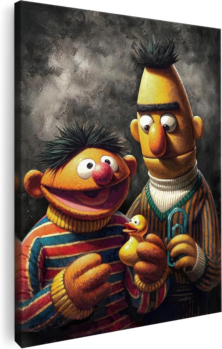 | Ernie Bert afbeelding bont | S-art foto's | moderne wandafbeeldingen voor woonkamer | wandafbeelding deco XXL | foto canvas | kleurrijke poster