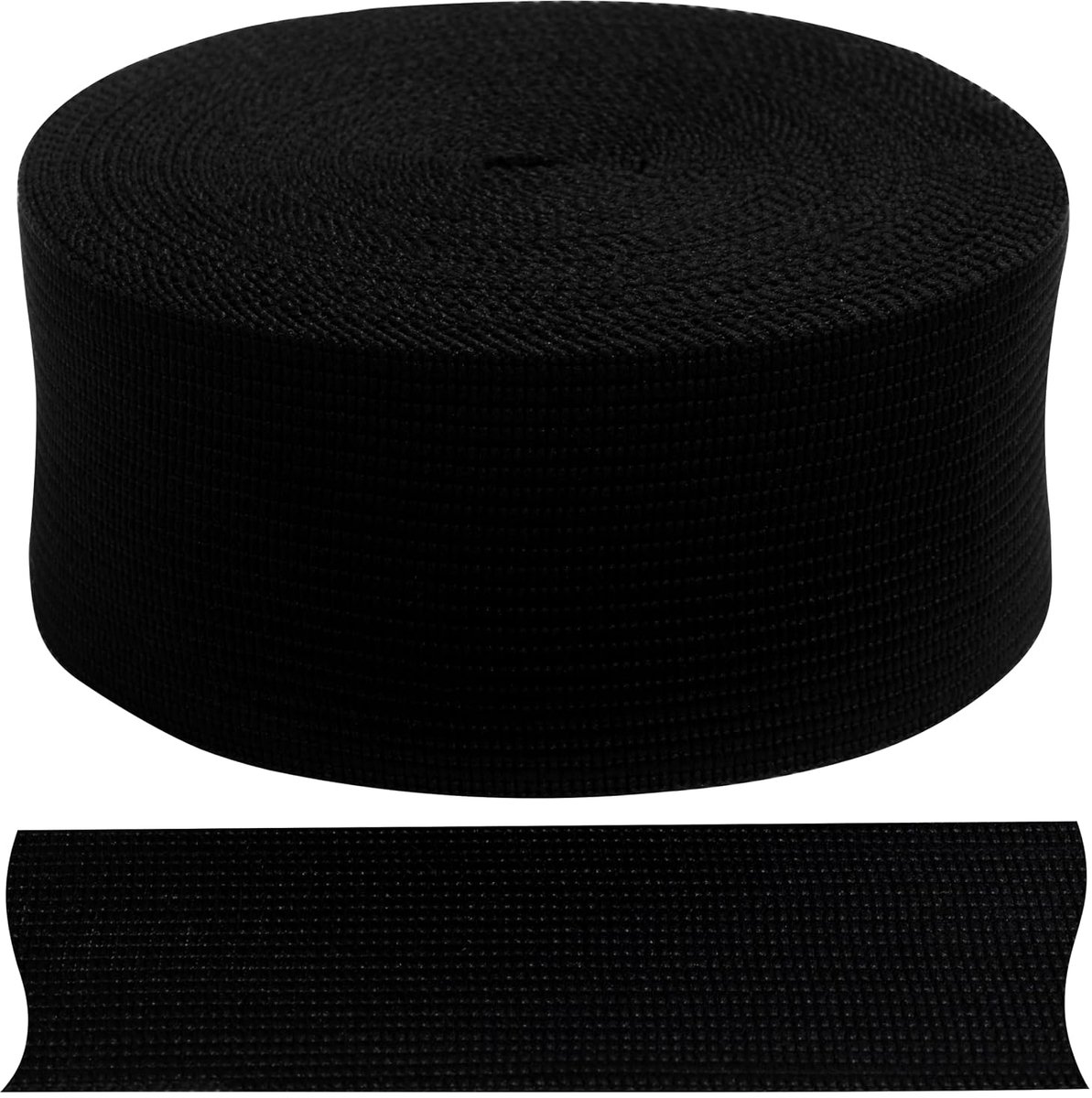 - C77569 - biasband van polyester, 9 meter x 38 mm - kleur zwart - kleding kussen dekbedden