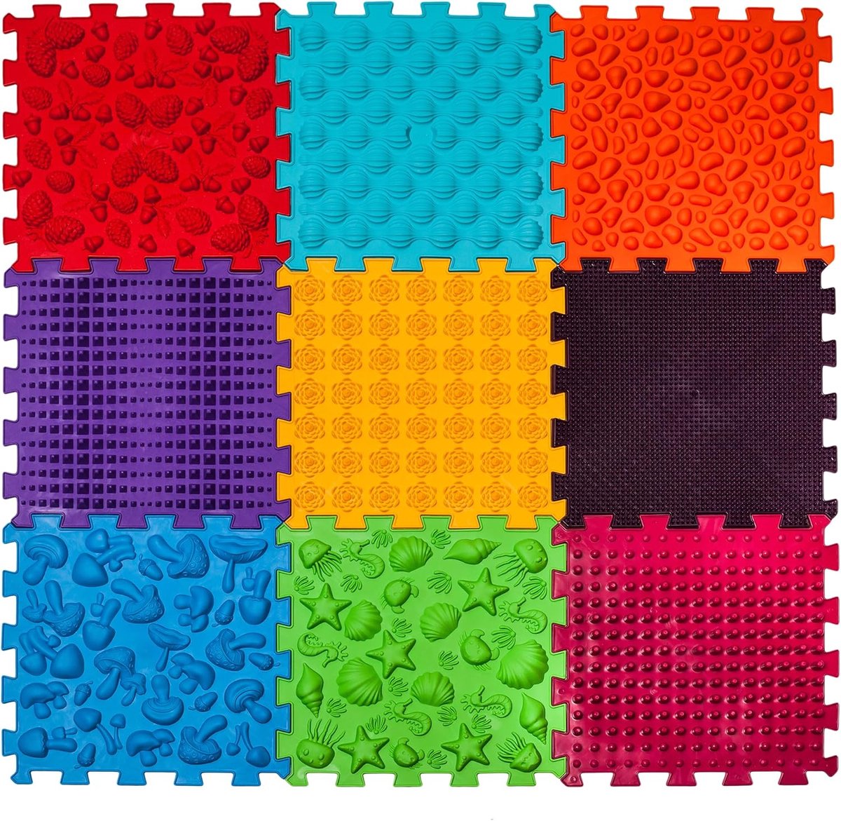 Mix sensorische orthopedische speelmat voor kinderen (9 vierkante bospad puzzels)