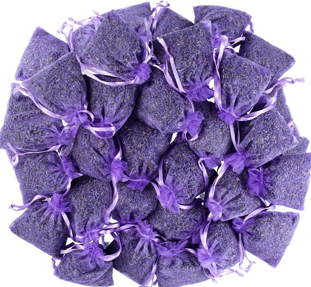 Lavendel Geurzakjes Set - Gevulde Lavendelzakjes 7 x 9 cm - Natuurlijke Insecten- & Mottenwerende Kastverfrisser - Voor Kleding, Laden, Kasten, Schoenen, Reizen, Auto & Slaapkamer - Frisse Lavendelgeur