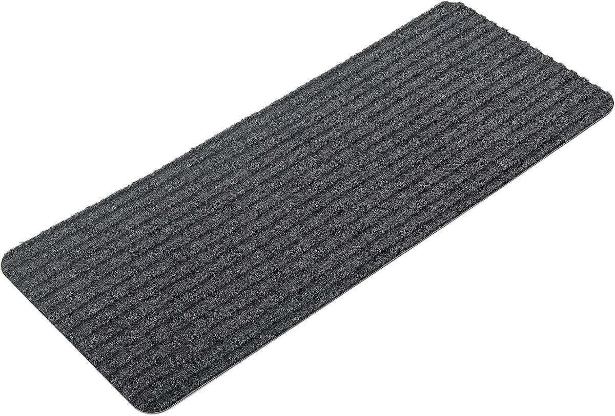 Traptredenmatten Set van 15, Zelfklevende Trapmatten Binnen, Trap Mat Snijdbaar & Herbruikbaar voor Bescherm Huisdieren, Senioren Kinderen (Donkergrijs, 55 x 22 cm)
