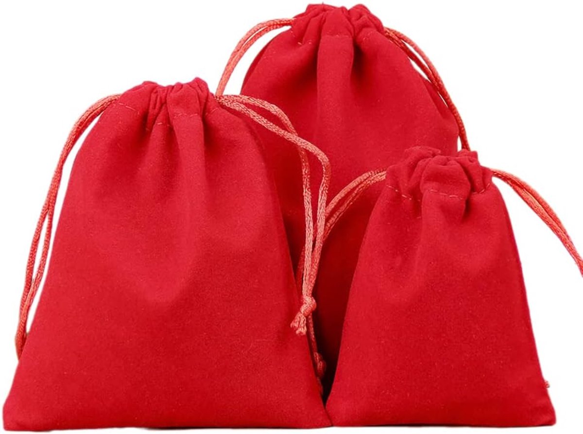 Sieradenzakjes, kleine stoffen zakjes met trekkoord, fluwelen zakjes, cadeauzakjes, stoffen zakjes om te vullen voor sieraden, bruiloft, Kerstmis, verjaardag, feest, cadeau, 12 x 15