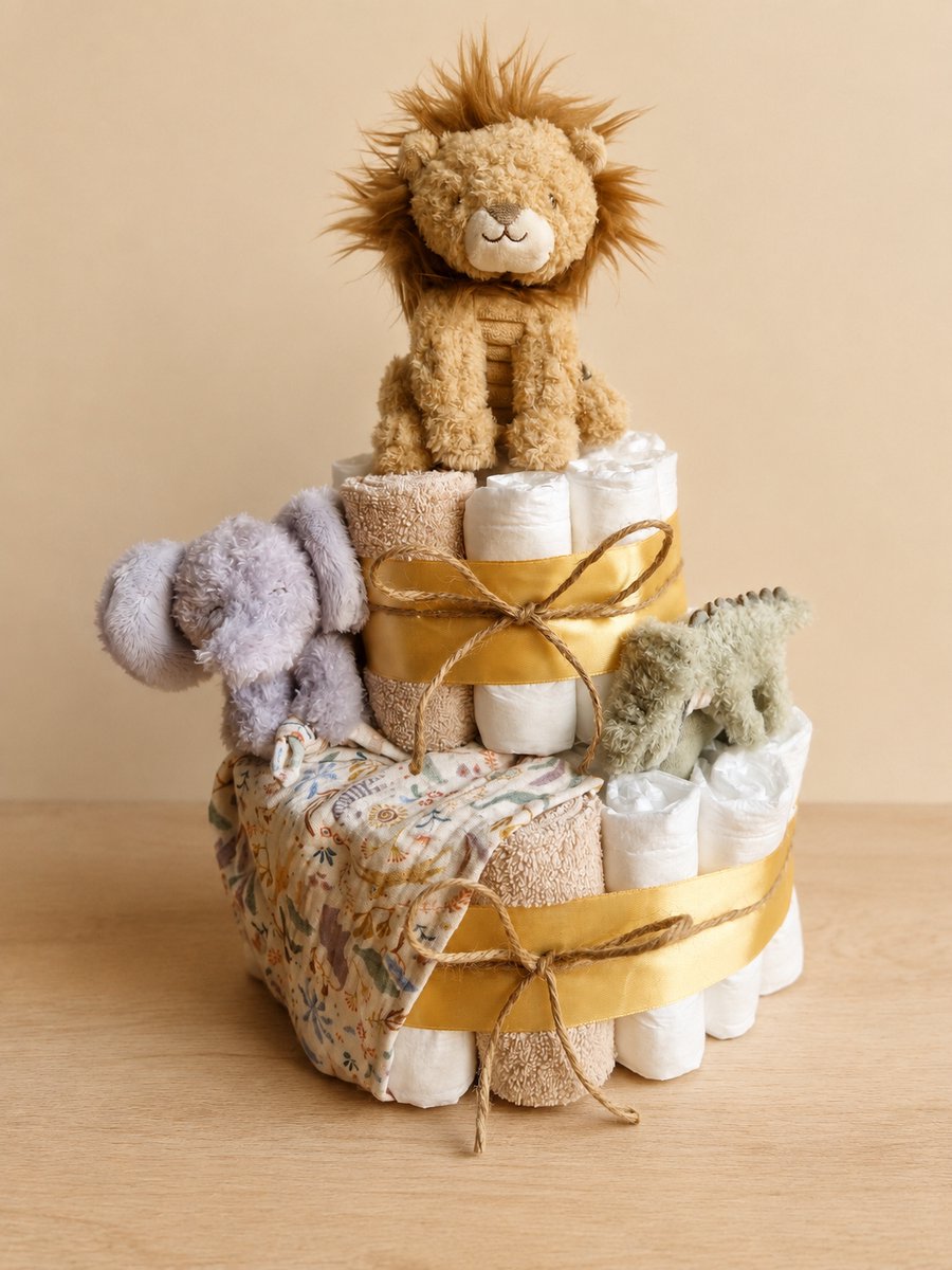 Little Dutch Safari Friends Luiertaart Neutraal - babyshower - kraamcadeau