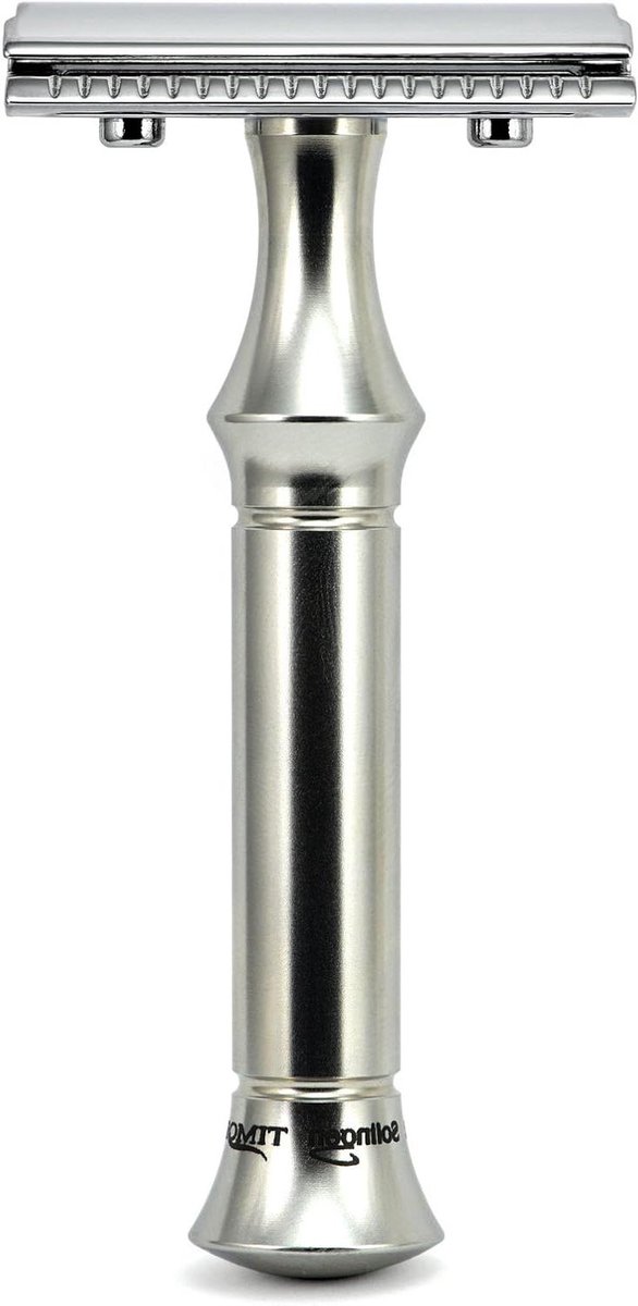 Scheermes Roestvrij Staal - Klassiek Scheermes - Glad Scheren - Handvat Massief Staal - 80 mm Handvat - Zilver