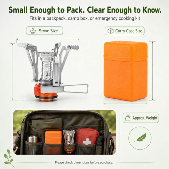 Camping Kookstel -Gasbrander - Opvouwbaar - Draagbaar Gasstel - voor Outdoor Camping, Wandelen & Trekking - Ultralichte Opvouwbare Pocket Brander - met Regelbaar Ventiel - Geschikt voor EN 417 Gasfles - Inclusief Bewaardoos - Oranje van Camping — afbeelding 4