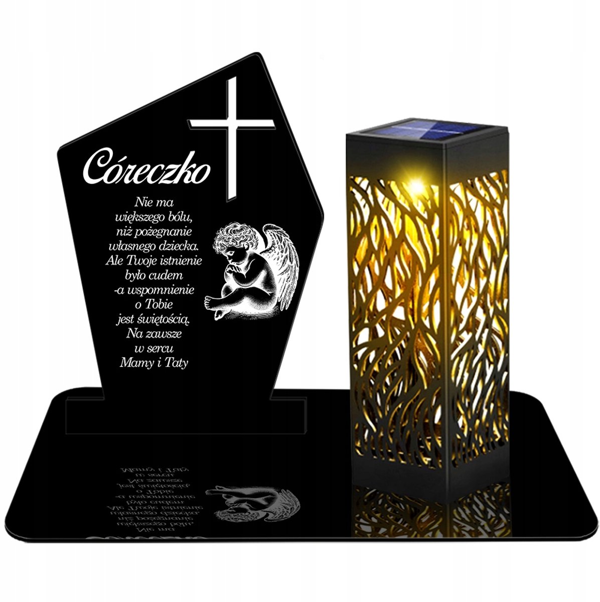 LED Solar Candle Cross 3D - Eeuwige vlam voor het graf