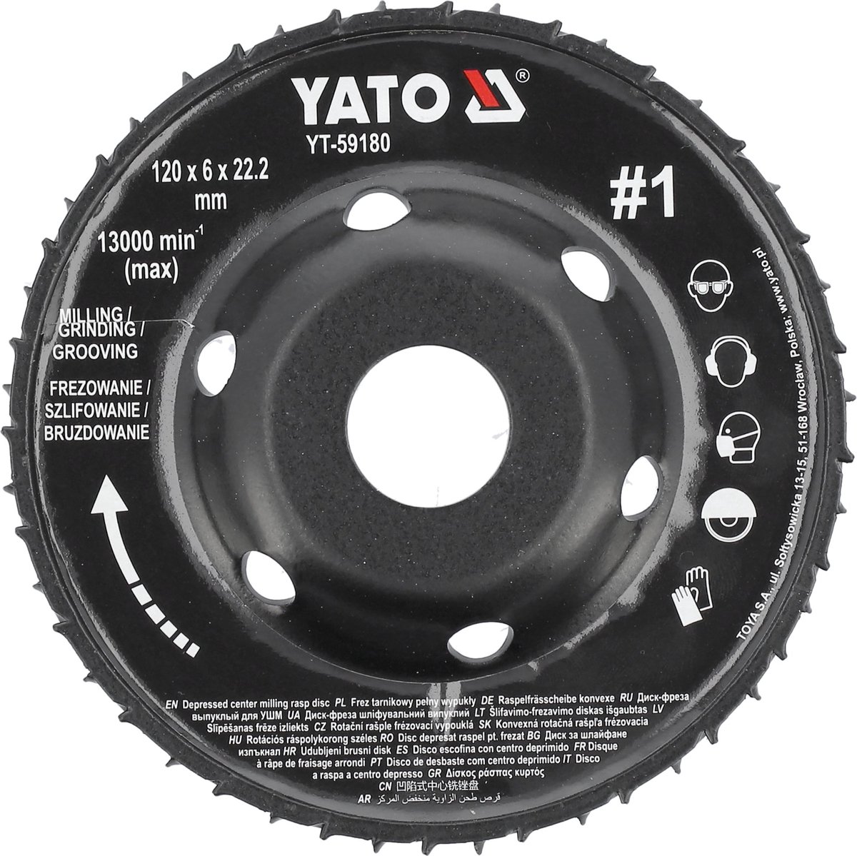 Universele Houtfreesschijf & Raspschijf voor Haakse Slijper - 120 mm - Asgat 22.2 mm - Max 13.000 RPM - Lichtgewicht Stalen Freesschijf voor Hout, Kunststof, Cellenbeton, Gipsplaat & Piepschuim - Houtsnijschijf
