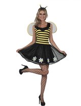 Joya Party® Bij Kostuum Dames Geel | Bijen Verkleedjurk Volwassenen Vrouw | Bee Verkleedpak | Inclusief Vleugels & Voelsprieten | Carnaval & Themafeest Vrouwen | Groepskostuum | Maat M/L