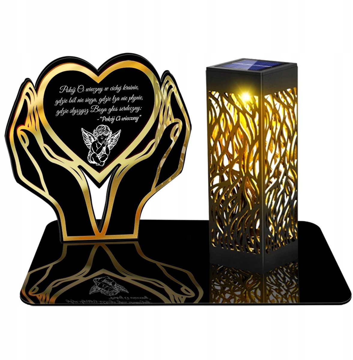Zonne LED Graflicht Hart met Gouden Accent - Duurzaam en Elegant