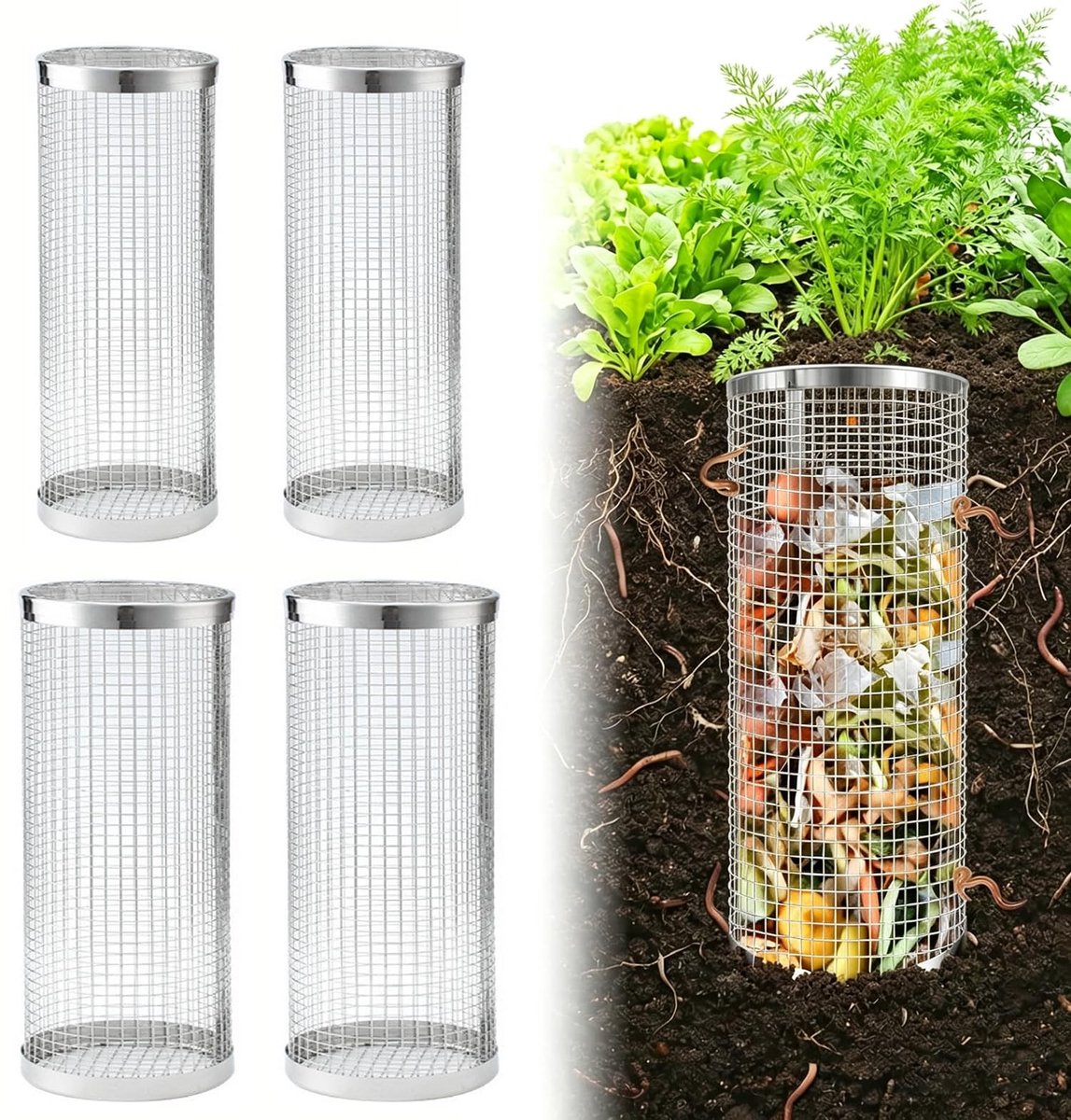 SolidKeus - Tuincomposteerset met 4 Stuks voor Organisch Afval