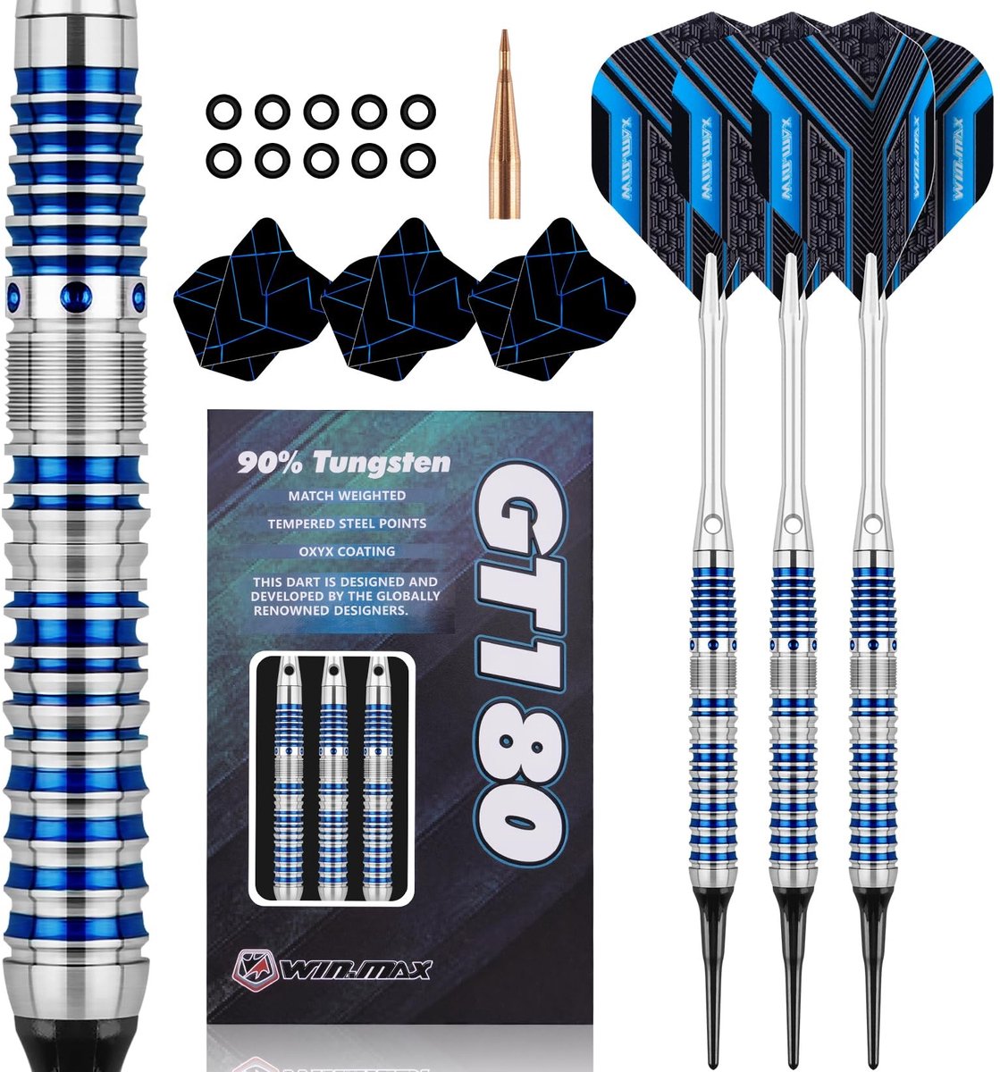 SolidKeus - Professionele Dartpijlen van 90% Tungsten met Metalen Punt