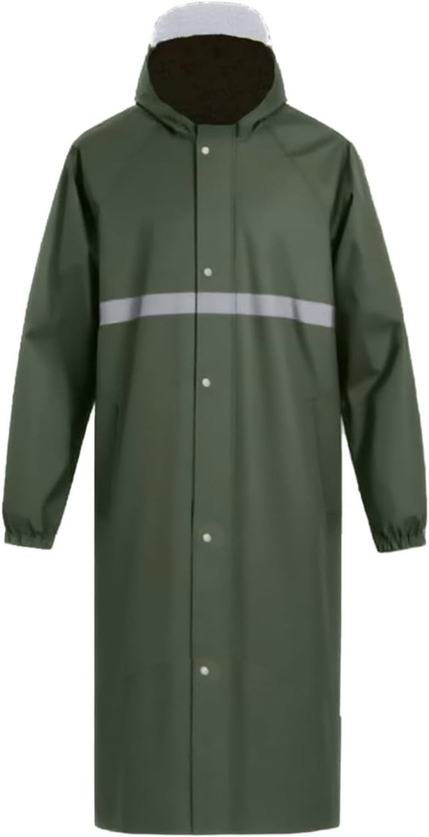 Duurzame Lange Regenjas met Lange Mouwen in Groen voor Fietsen, Wandelen, Kamperen en Vissen - Unisex Model