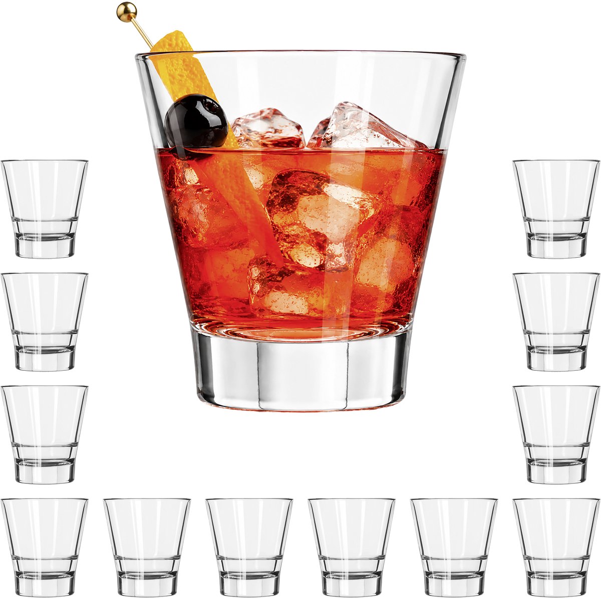 Libbey Endeavor Drinkglazen - Geperst Glas Met Reliëf En Ster Motief - 355 ml - 12 Stuks