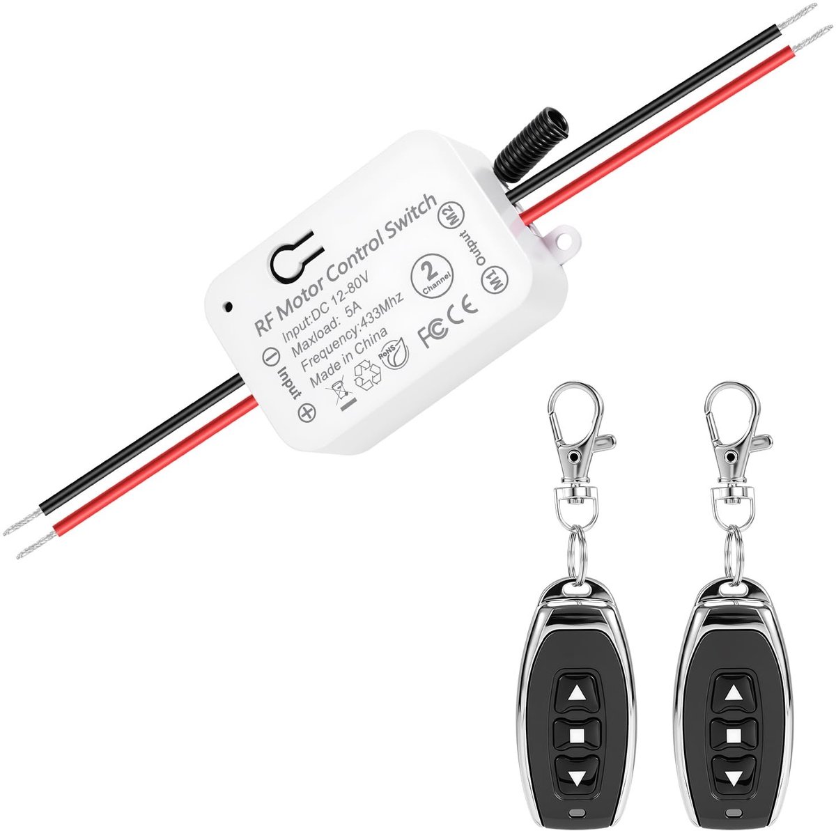 SolidKeus - Draadloze Afstandsbediening voor DC Motor met 2 Zenders