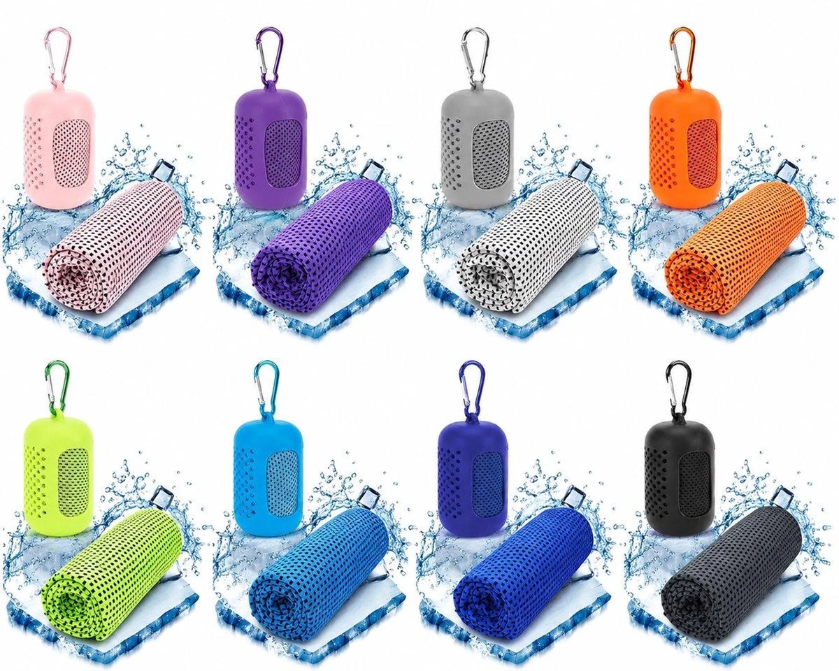 Casalora® 8 Pack Koelhanddoeken - Sneldrogende Koeldoek voor Nek - Microfiber Sport Handdoek - Zweetabsorberende IJsdoek - Set van 8