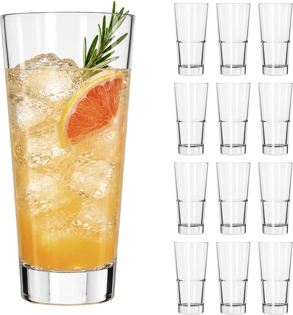 Libbey Endeavor Cooler Drinkglazen - Waterglazen Set - Ster Motief - 592 ml - 12 Stuks