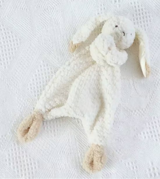 Knuffeldoekje Beer/Schaap/Konijn - Katoen - Baby - Kind - 33x20cm - Met naam - Keuze uit tien kleuren garen — afbeelding 3