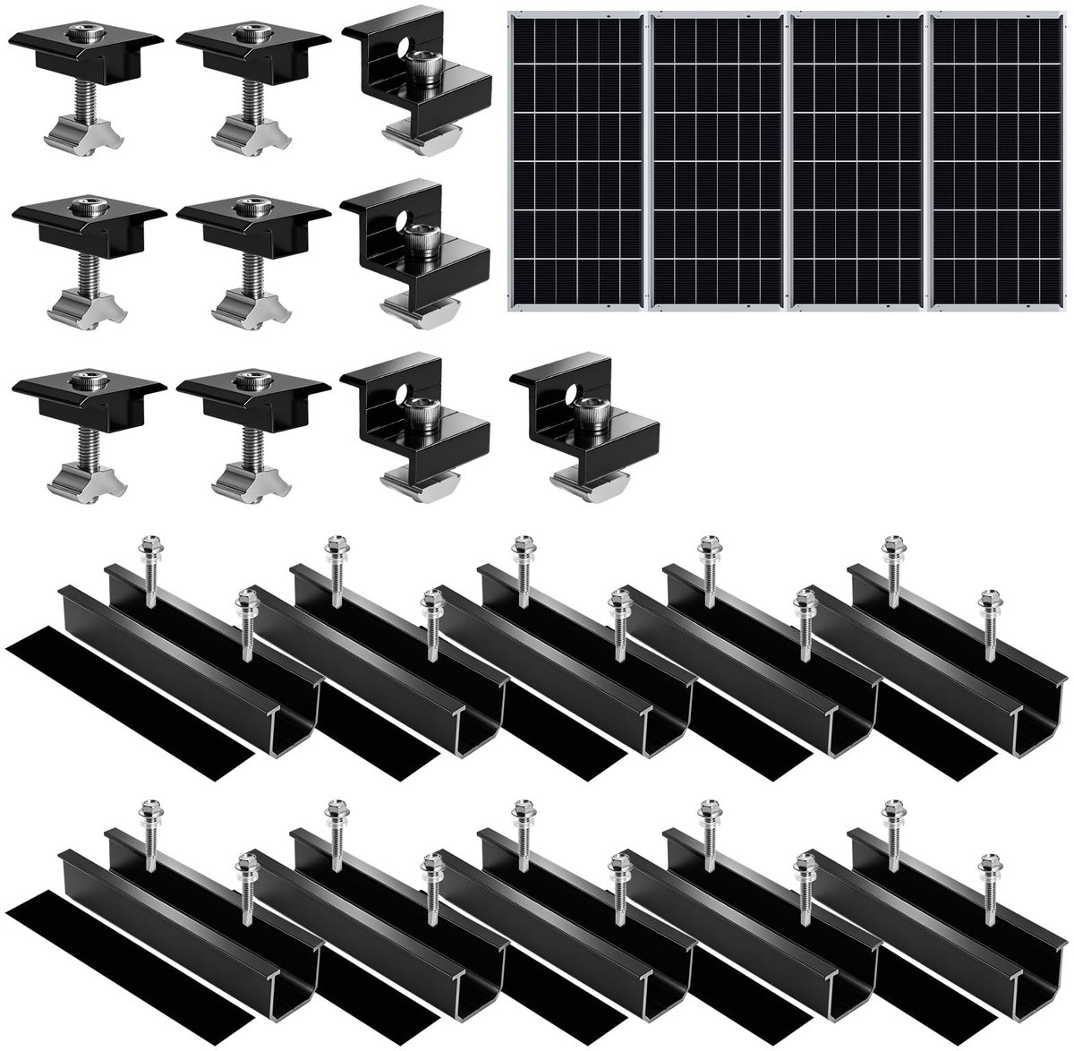 SolidKeus - Zonnepaneelhouder voor 4 Modules met Aluminium Rail