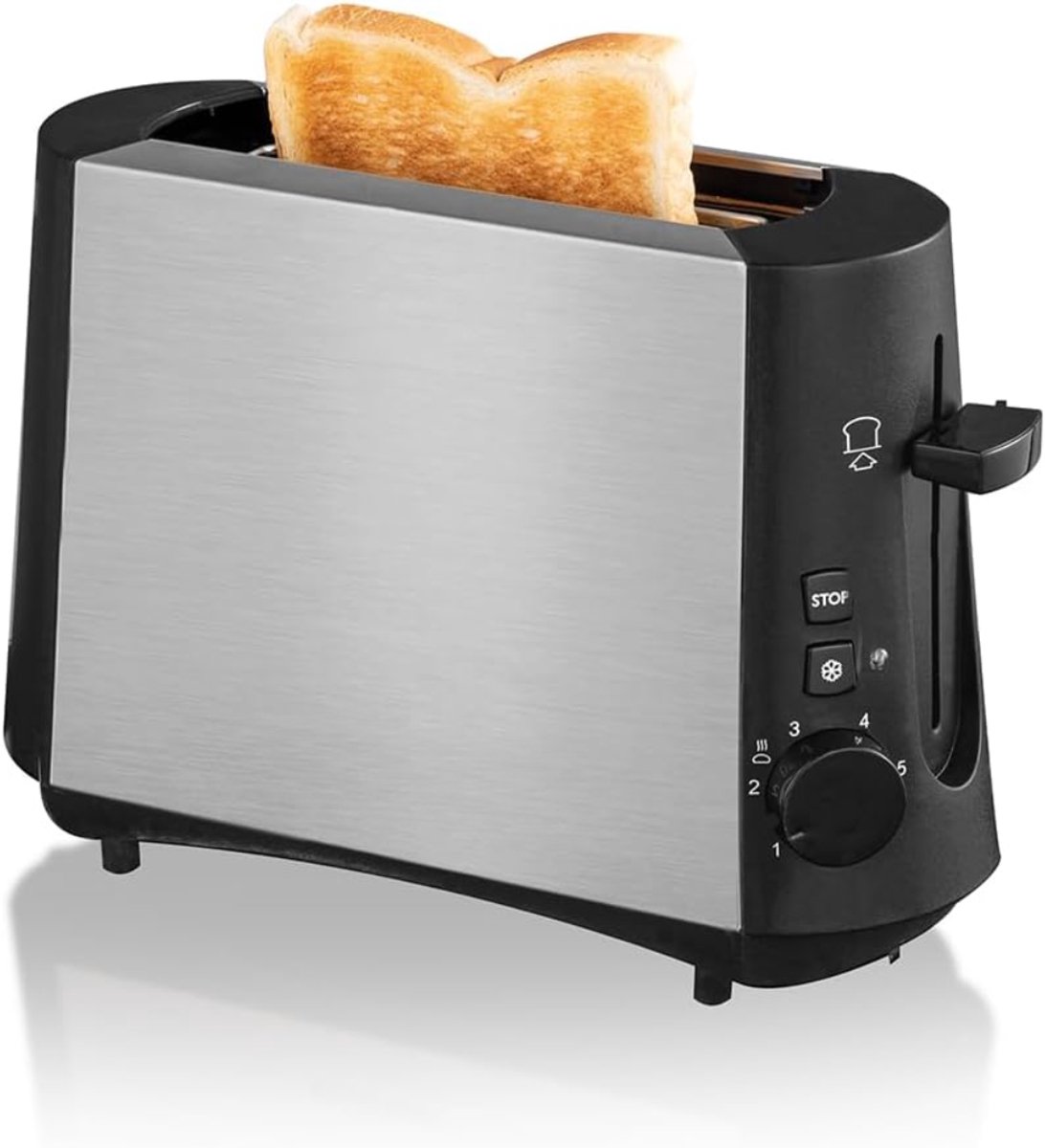 Ploutos® Toaster - Broodroosters - Broodrooster - Toaster Broodrooster - Zilver en Zwart - 13cm x 13cm x 5cm