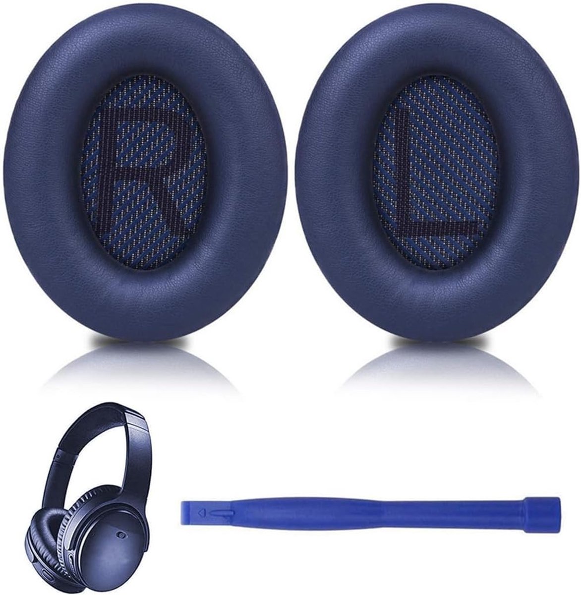 Vervangende oorkussens voor Bose Quietcomfort 35 (Qc35 Ii) Professionele oorkussens van zacht eiwitleer voor Bose Qc35 Qc25 Qc15 Qc2 - Ae2 Ae2I Ae2W - Sound Link kleur blauw