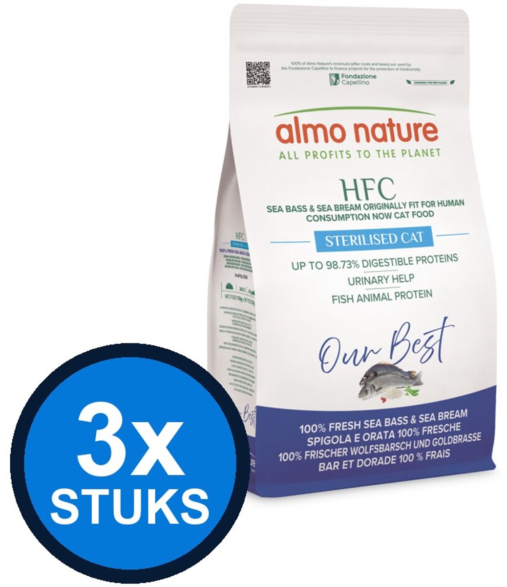 Almo Nature Almo Nature HFC our best cat adult zeebaars&zeebrasem 1;2kg
