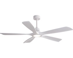 COVREO Plafondventilator met verlichting 105 cm wit, hout 6 snelheden