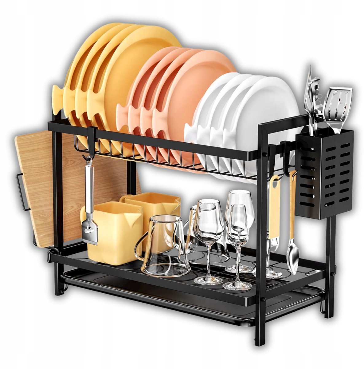 2-Laags Zwarte Afdruiprek Keuken - Ruim & Elegant