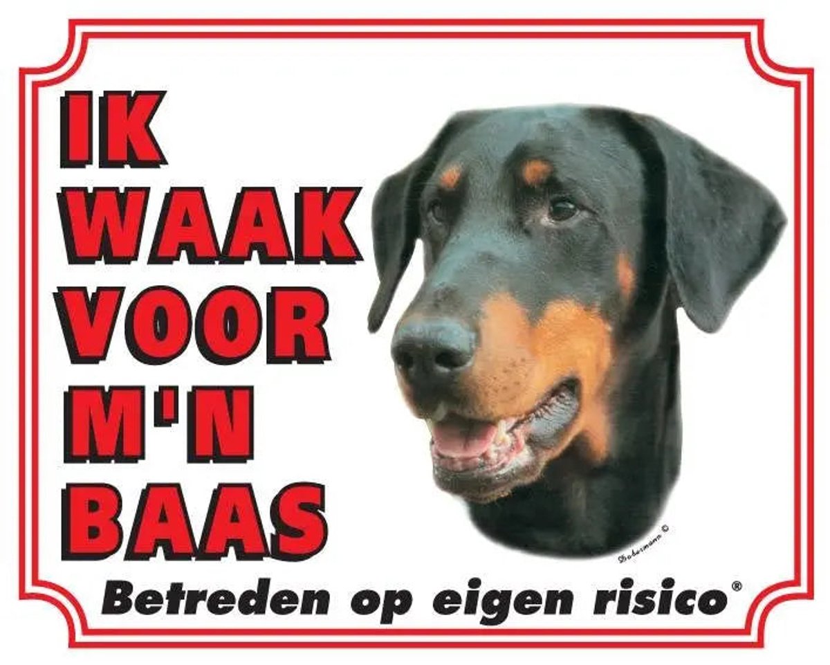 Bol.com Dobermann Waakbord - Ik waak voor mijn baas aanbieding
