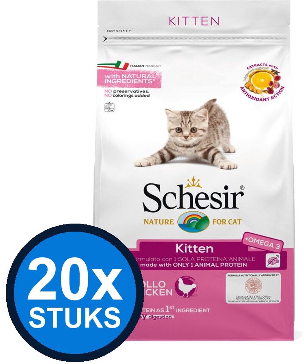 20x Schesir - Kattenvoer - Droogvoer - Onderhoud Kip - 400g