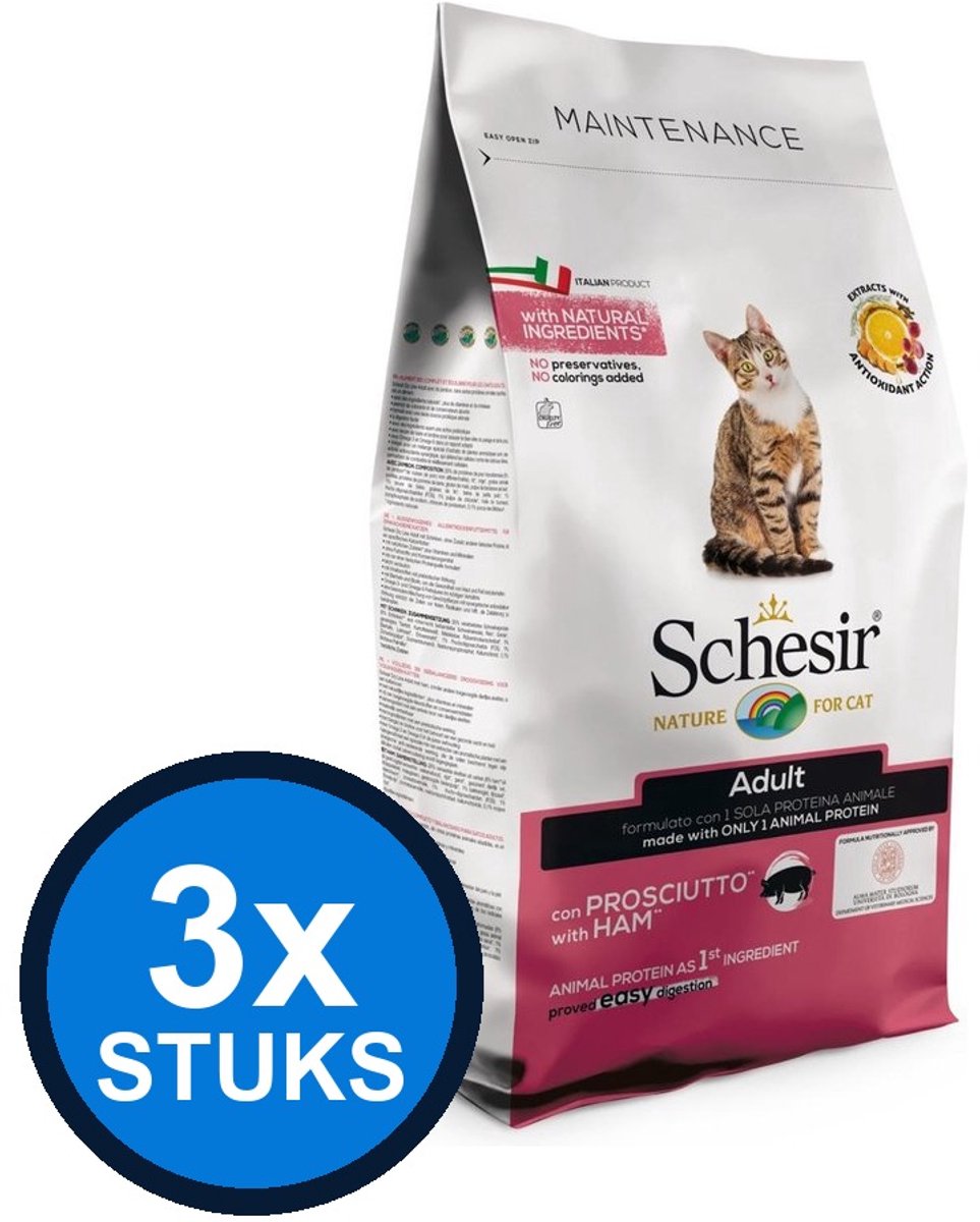 3x Schesir - Kattenvoer - Droogvoer - Gesteriliseerd Kip - 1,5kg