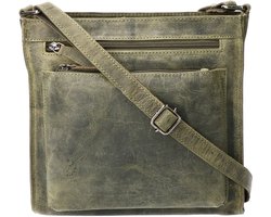 Maelys – Lederen Vierkant Schouder Tasje | Kleur: Natural