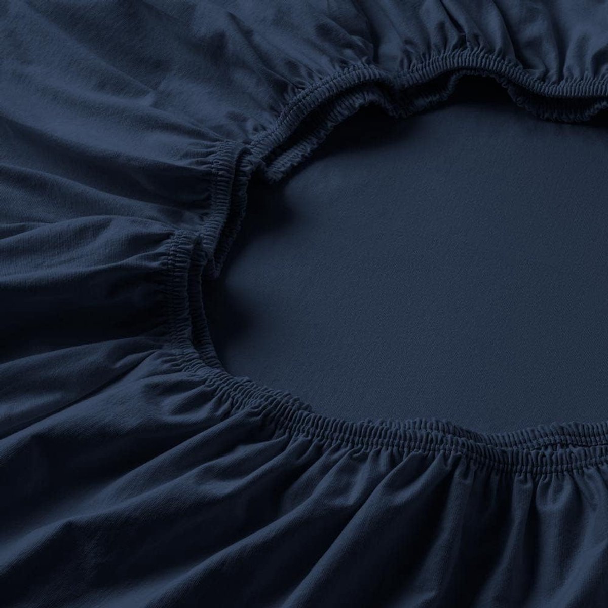 Hoeslaken twijn-jersey - saffier - 100x200 cm - geschikt voor matrassen 90-120 cm (breedte) x 200-220 cm (lengte) - geschikt voor de droger en strijkvrij - 100% katoen - 97% katoen - 3% elastaan