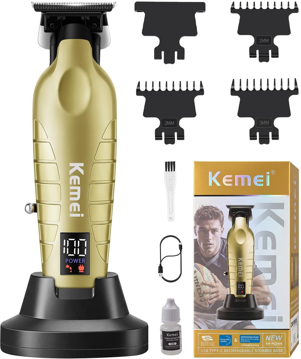 Omgoods - Professionele Haartrimmer met T-Blade en Oplaadstation