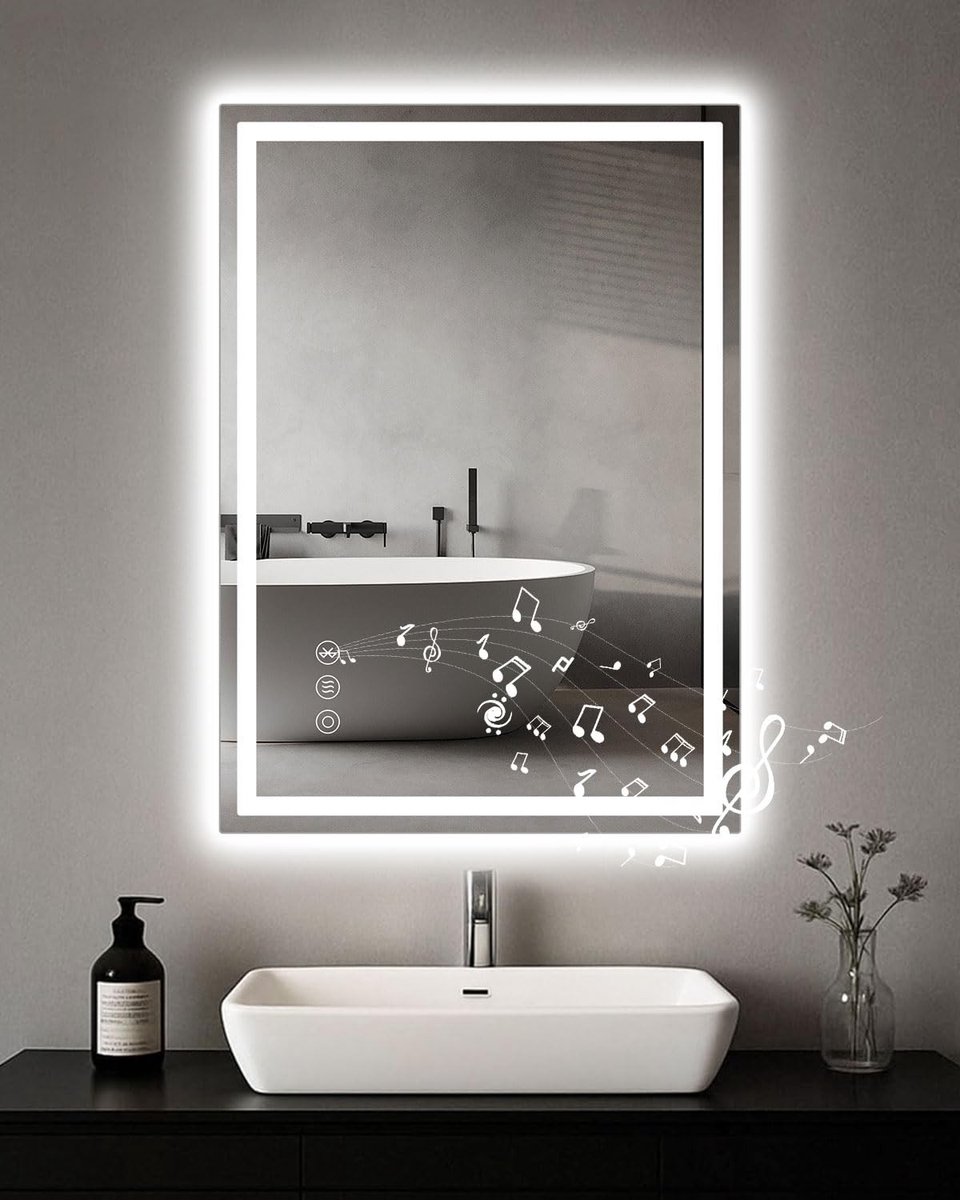 Omgoods - LED Badkamer Spiegel, 50 x 70 cm met Dimbare Verlichting
