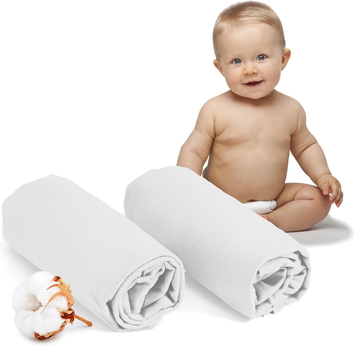 Hoeslaken Kinderbed - Baby Laken - Zachte Slaap - Oeko Tex Gecertificeerd - 40x90 cm - Wit