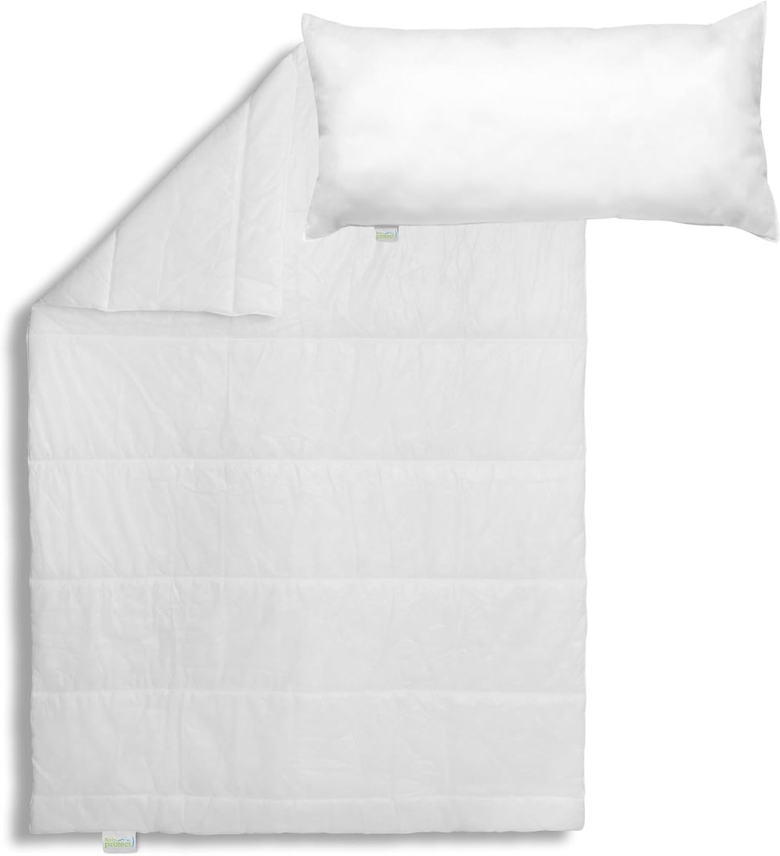 Beddengoedset - vierseizoenendekbed 135 x 200 cm + hoofdkussen 40 x 80 cm - dekbed ecoline - medium dekbed 100% microvezel - wasbaar - Made in - geschikt voor mensen met allergieën - wit