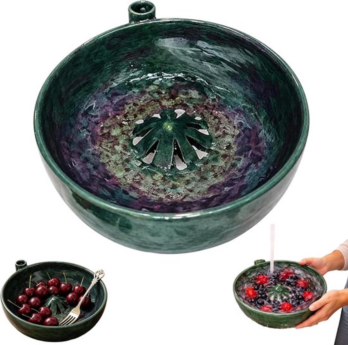 Casalora Berry Swirl Bowl, Self Spinnings Berry Washing Bowl ,BPA-vrij zelfroterende bessen-waskom, voor groenten, bosbessen, aardbeien, tomaten, druiven Met Afvoer en Centrifugefunctie voor Snel Wassen