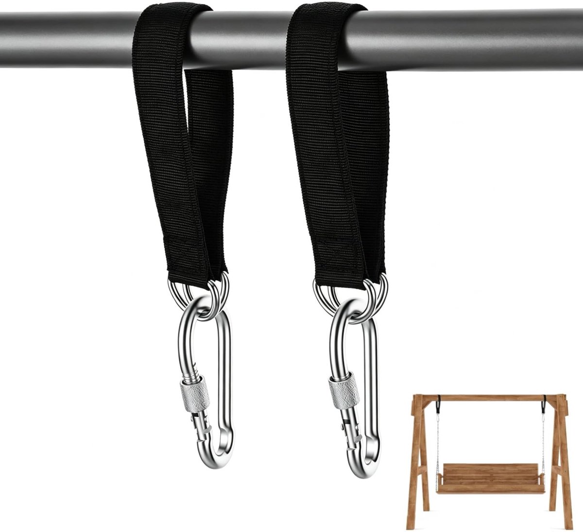 Omgoods - 2 Stuks Versterkte Riemen voor Hangmat en Schommel